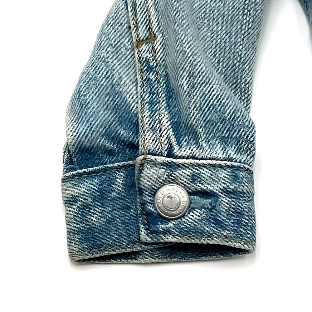 Old Navy Toddler Blue Jean Jacket Unisex 12-18M Cute Hipster Light Wash Denim